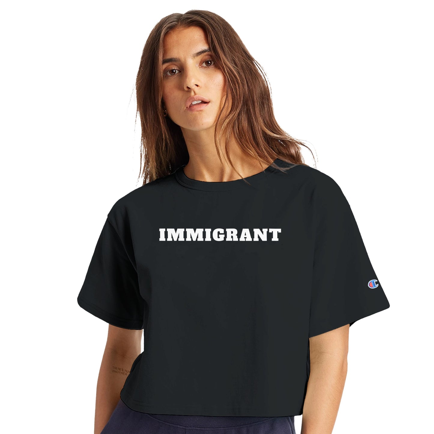 Immigrant-Womens Cropped Heritage Crewneck
