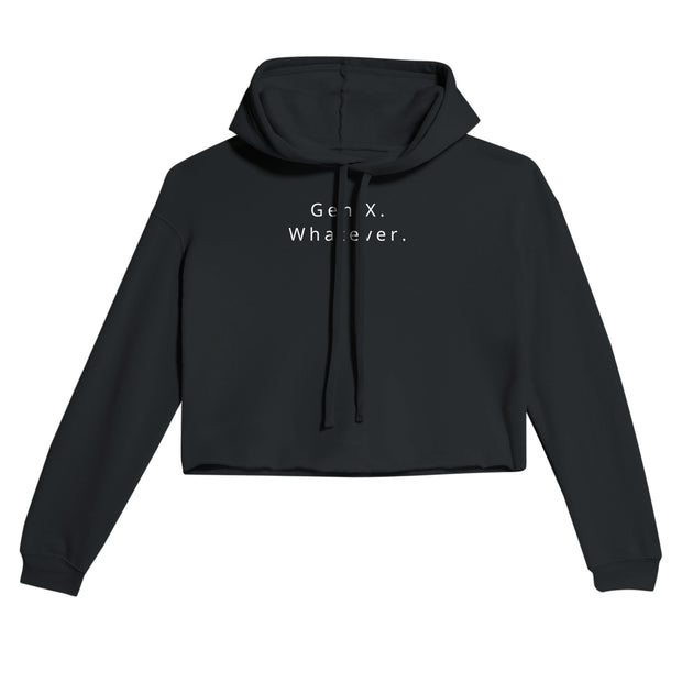 Gen X Whatever Women's Tee in black with retro graphic design featuring the text 'Gen X. Whatever.'